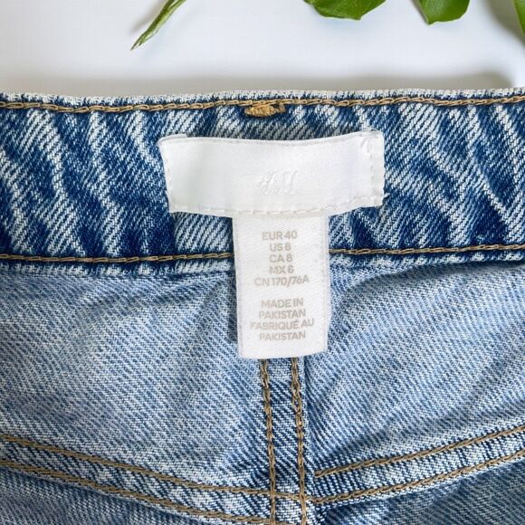 H&M High Waisted Straight Leg Button Fly Jeans - Picture 9 of 10